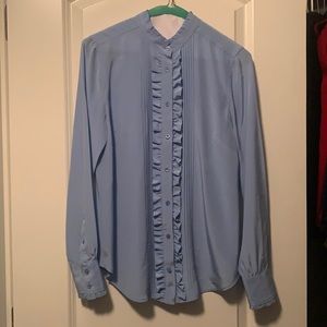J. Crew baby blue silk button up